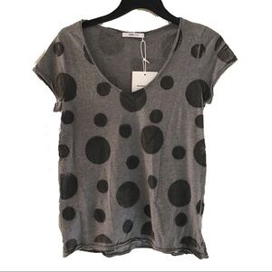 George Loves V-Neck Grey Circles T-Shirt (Petite)